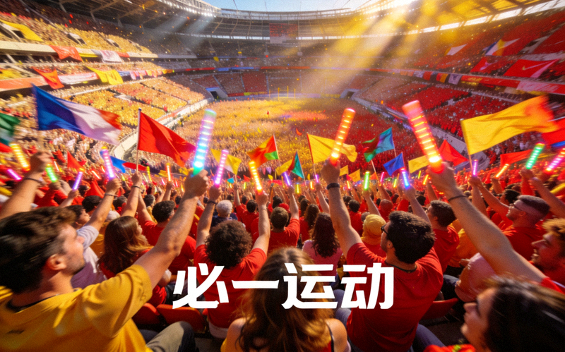 必一运动品牌简介背景图 - 体育场全景与热烈观众氛围